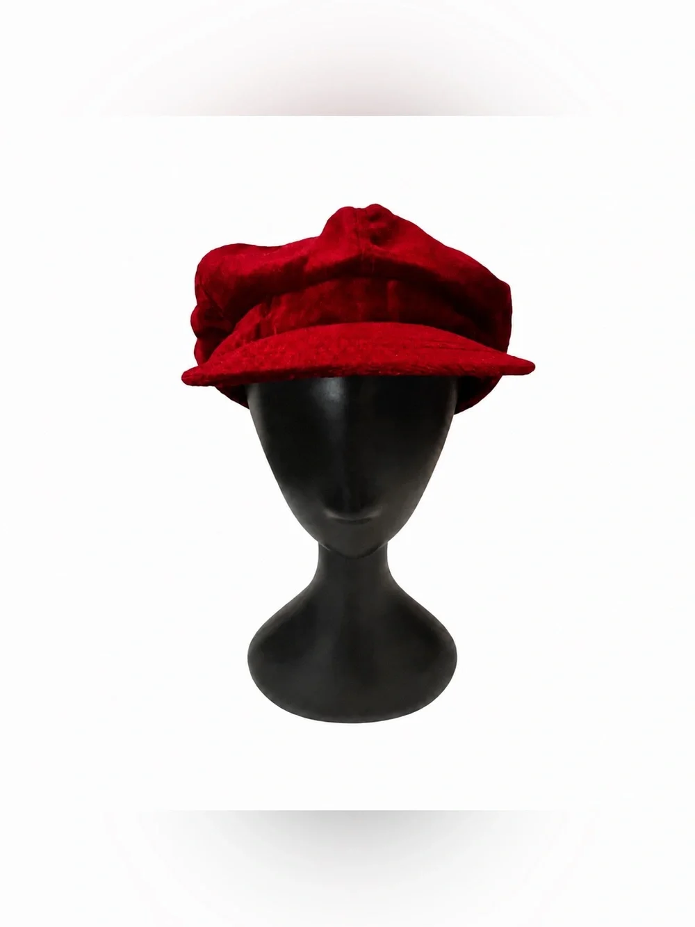 Vintage Y2K Red Velvet Newsboy Cap